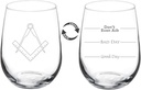 MIP Wine Glass Goblet Two Sided Good Day Bad Day Don't Even Ask Square Compass Architect Engineer (17 oz Stemless)