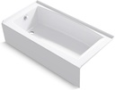 KOHLER K-26109-LA-0 Entity 60-Inch x 30-Inch Alcove Bath with Integral apron, integral flange and left hand drain, White