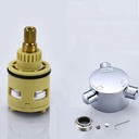22/25/26/28/33/35/40mm Ceramic Tap Cartridge Replacement, Ceramic Disc Cartridge Faucet Water Mixer Tap Inner Control Kitchen Faucet Valve (II-26MM)