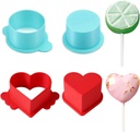 Cake Pop Molds, Circle and Heart Cake Pop Cutter and Pusher, 3D Printed Molds Shapes Press Set, Baking Tools