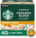 Starbucks Light Roast K-Cup Coffee Pods — Veranda for Keurig Brewers — 1 box (40 pods)