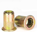 Rivet Nut, LOKMAN 50 Pieces 5/16-18UNC Carbon Steel Flat Head Rivnut Threaded Insert Nut, Knurled Body (5/16''-18)